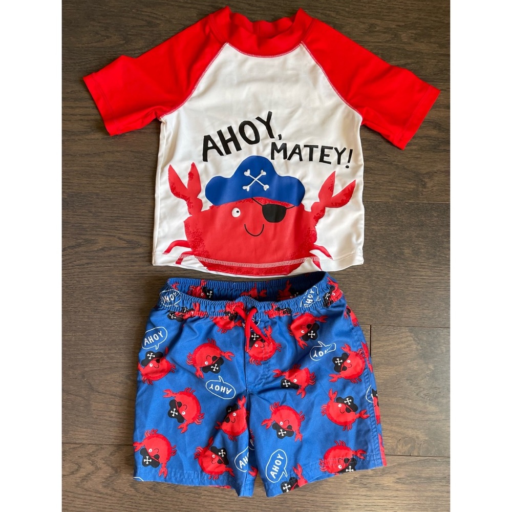 Carter's Ahoy Matey Rashguard Set - Size 3T - Preowned